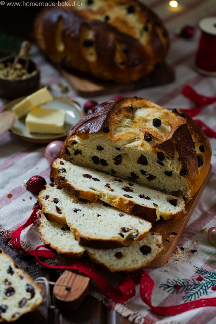 Julebrød oder Julekaka – Norwegisches Weihnachtsbrot mit Rosinen & Kardamom