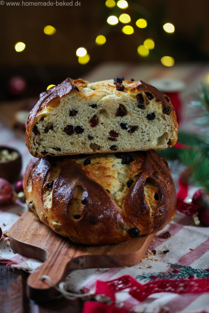 Julebrød oder Julekaka – Norwegisches Weihnachtsbrot mit Rosinen & Kardamom