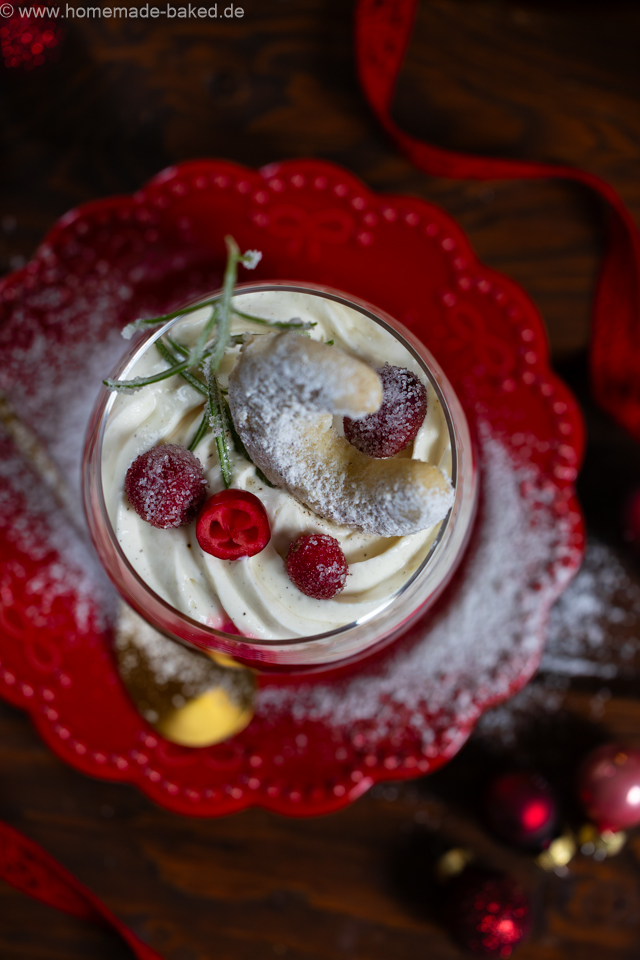 Vanillekipferl-Dessert mit Cranberrys – das perfekte Weihnachtsdessert